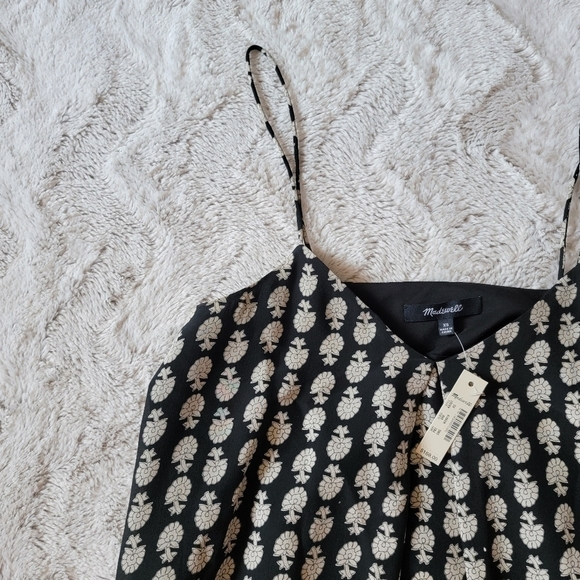 Madewell Silk Trapeze Cami Summer Dress in Bloomstamp Woodblock Print NWT Sz XS - Picture 6 of 13